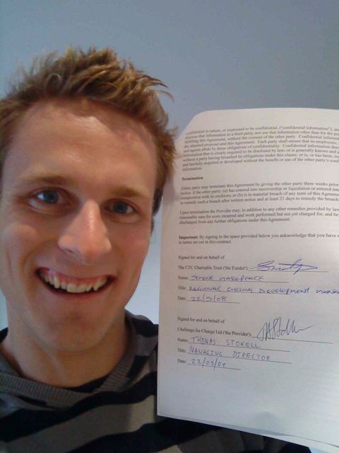 Tom Stokell - A signed contract