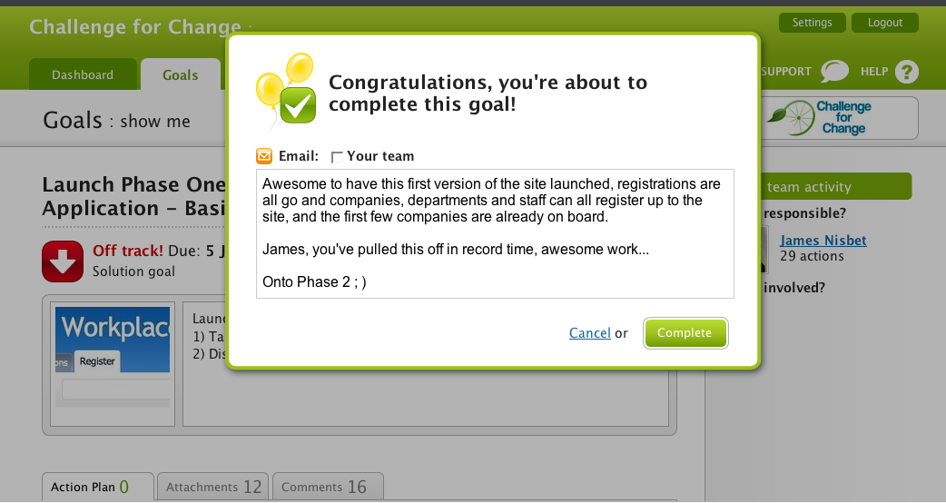 Achieving Goals